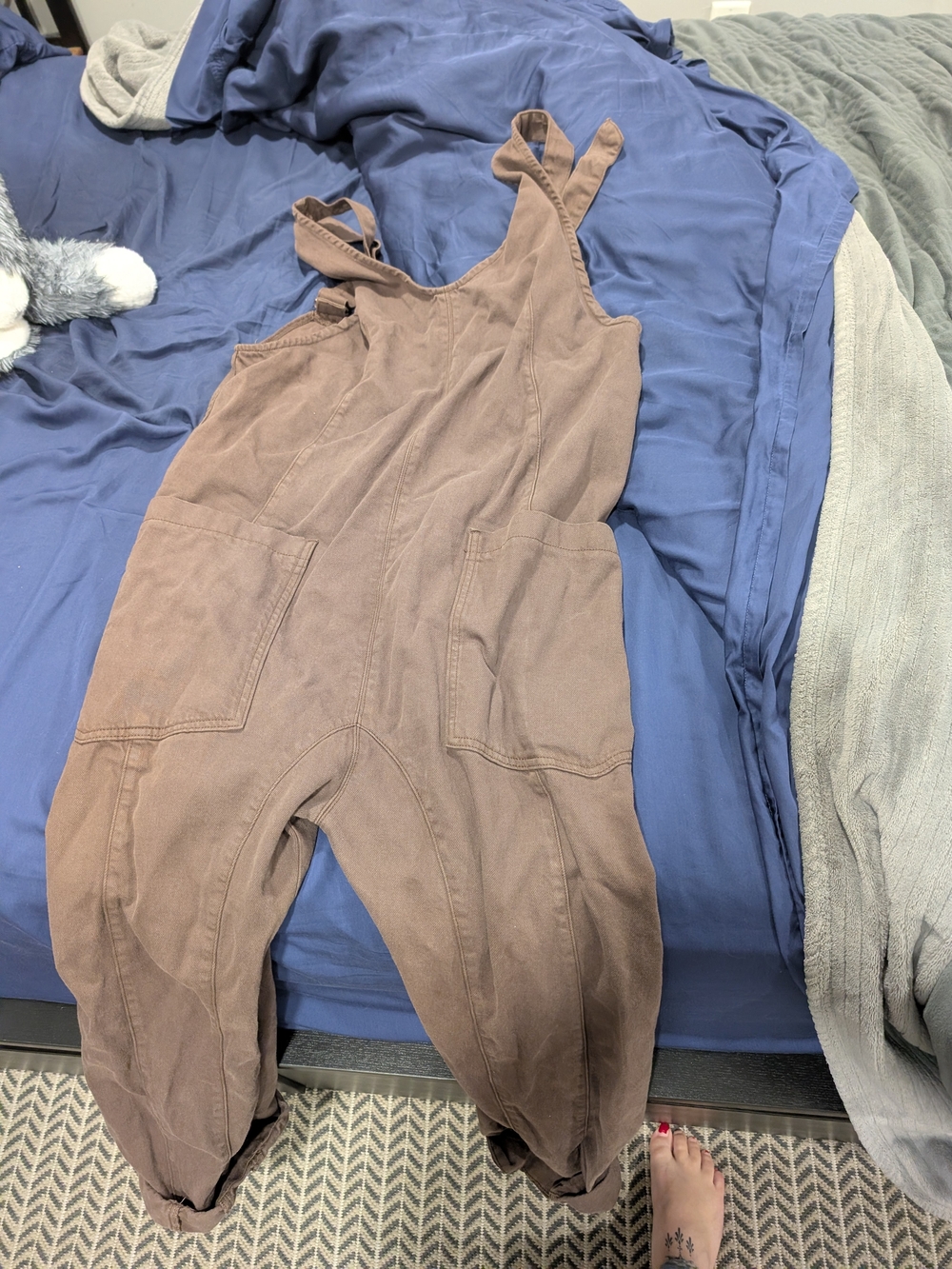 Free People Brown Utility Jumpsuit
